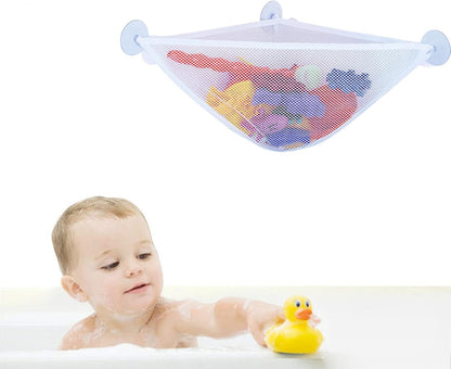 Bath Toy Organizer with 3 Strong Suction Cups Mounted Bath/Shower Caddy Storage Solution Bath Toy Storage Net & Bathroom Corner Shower Caddy Bag Bathroom Storage Bag3