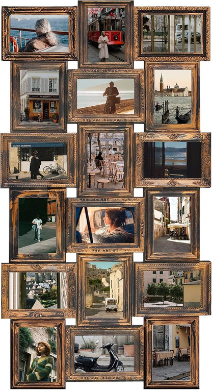 4X6 Collage Picture Frames for Wall Decor, 18 Opening Collage Wall Hanging for 6X4 Photo, Multi Picture Frame Set with One-Piece Design Gold1
