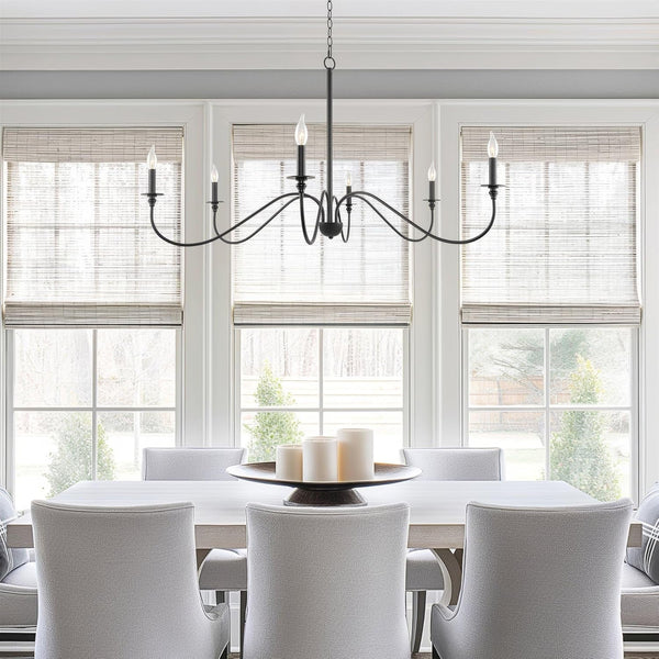 Archer 47" Large Farmhouse 6-Light Chandelier for Living Room3