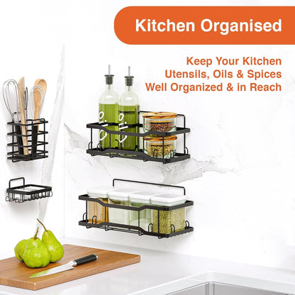 Shower Caddy Bathroom Shelves, the Athena Silken 4 Set, 40LB Capacity, Adhesive Tape No Drill - Rustproof -Gorgeous Powder Coated 304 Stainless Steel Shower Organizer for Kitchen & Home Decor - Black8