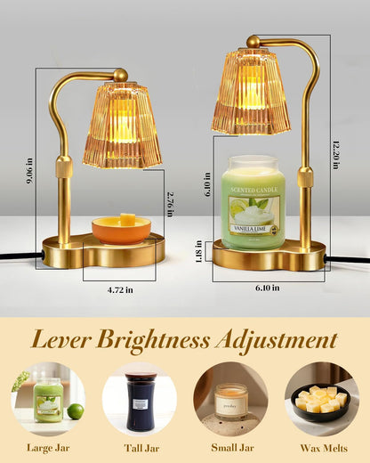 Candle Warmer Lamp with Timer & Dimmable Settings, Adjustable Height Flameless Scented Wax Melter for Jar Candles, Elegant Home Decor Night Light, Gift for Women Mom Friend Family, Champagne Gold4
