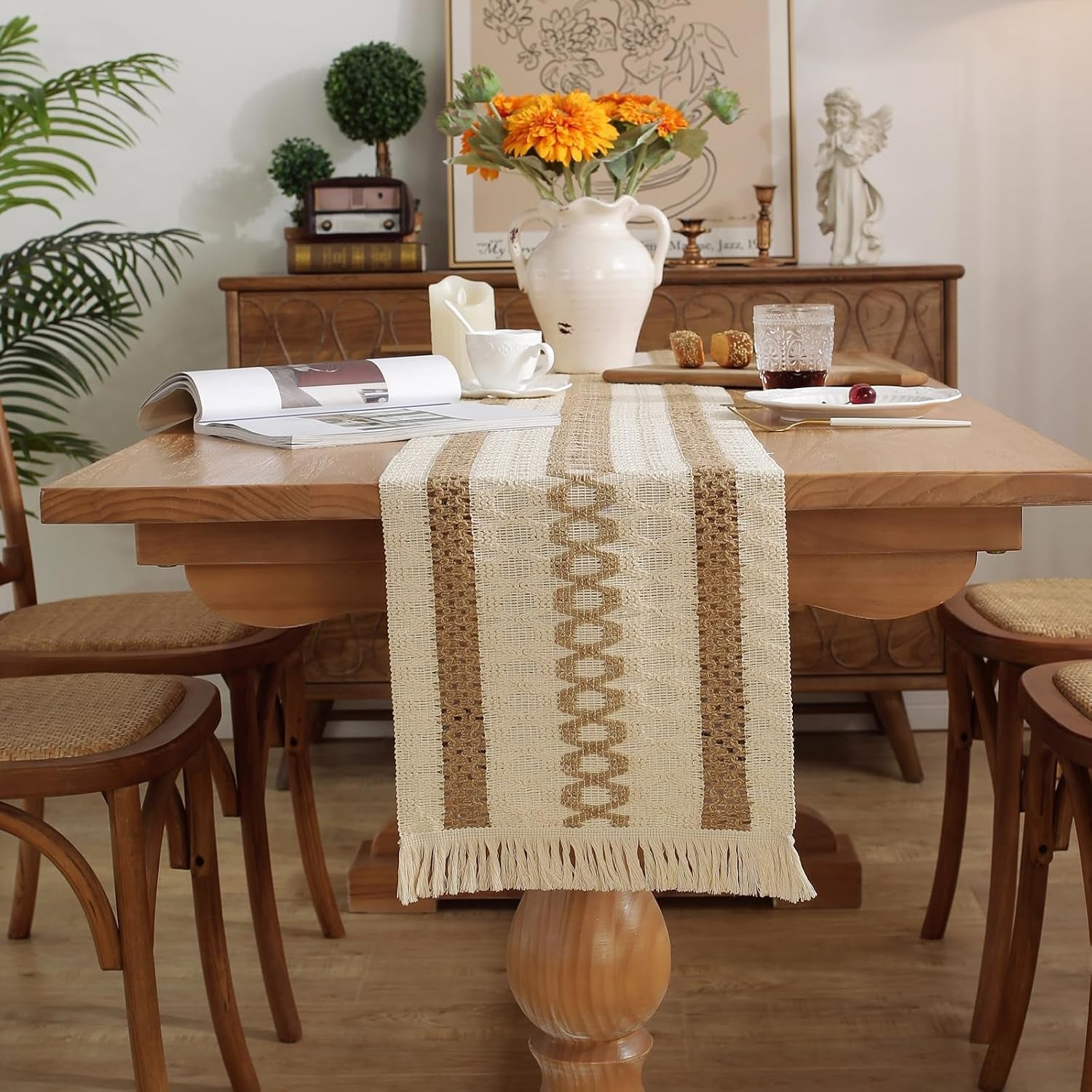 boho-summer-table-runner-with-tassels-12-x-72-inches-long-cream-brown-rustic-farmhouse-table-runner-with-tassels-for-home-kitchen-holiday-party-and-wedding-decor-runner