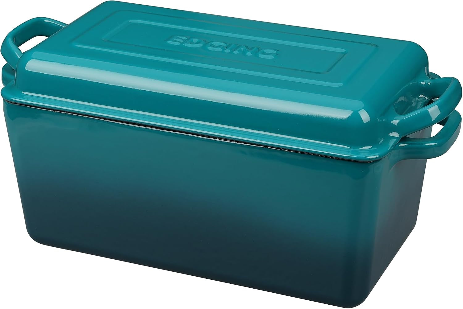 enameled-cast-iron-dutch-oven-oblong-bread-oven-for-sourdough-bread-baking-baking-pan-dual-handles-oven-safe-4-quart-darkcyan