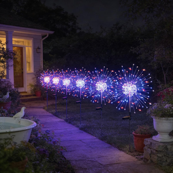 Solar Garden Lights Outdoor,Waterproof Garden, 2PC 200 LED Twinkling Firework Lights Decorative with 8 Modes,Decor for Yard Patio Pathway Lawn for Yard outside Fairy Decorative7