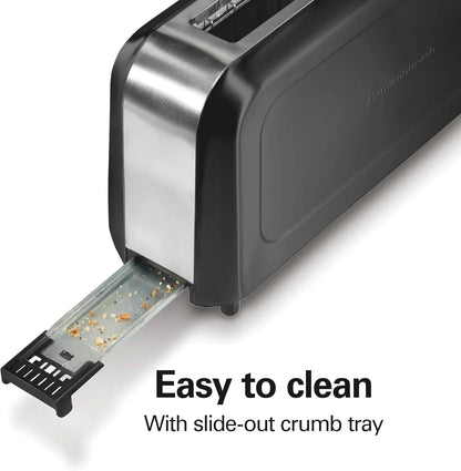 Slim Extra Wide Long Slot 2 Slice Toaster | Browning Control with 7 Shades | Auto Shutoff | Bagel & Cancel Buttons | Modern Slim Design Fits Any Space | Black | 229897