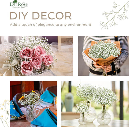 12Pcs Babys Breath Artificial Flowers, 21In Floral Stems for Vase Decor | Trim 12In Lower Stems to Fit 4–6In Small or 7–12In Medium Vases for Dining Table Centerpiece, Bedroom, Wedding Decor3