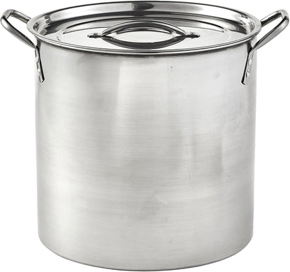 16 Qt Stainless Steel Stock Pot with Riveted Handles for Soups | Mirror-Polished Finish, Riveted Handles with Lid, Ideal for Soups and Stews1