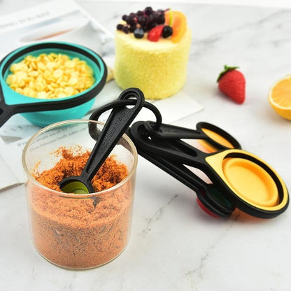 8 Piece Collapsible Silicone Measuring Cups and Spoons Set2