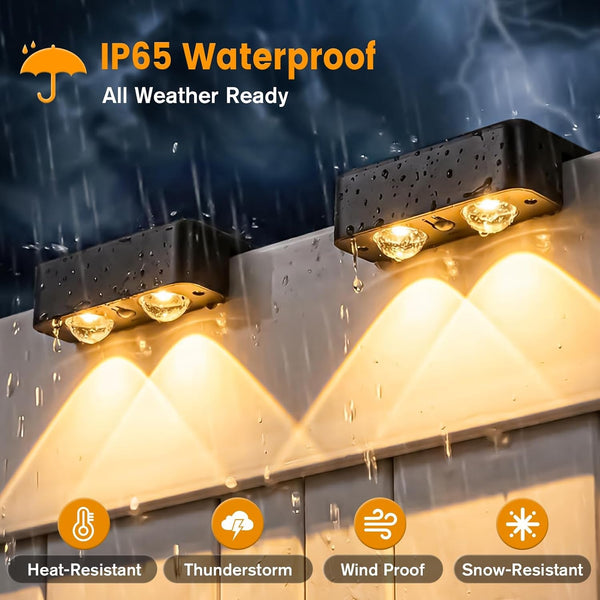 Solar Fence Lights Outdoor 8 Pack, Bright Solar Deck Lights with Lens, 3 Color Modes IP65 Waterproof Large Size Step Lights for Outside, Fence, Stair, Backyard, Patio, Wall8