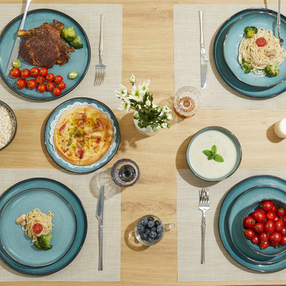 Stoneware Dinnerware Sets for 8, 32Pcs Ceramic Plates and Bowls Sets6
