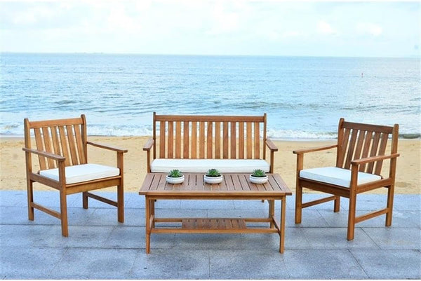 4 Piece Outdoor Seating Set, Durable Patio Furniture with Coordinated Design, Includes Chairs and Table for Relaxation, Stylish Modern Decor for Deck, Patio, Garden or Outdoor Spaces4