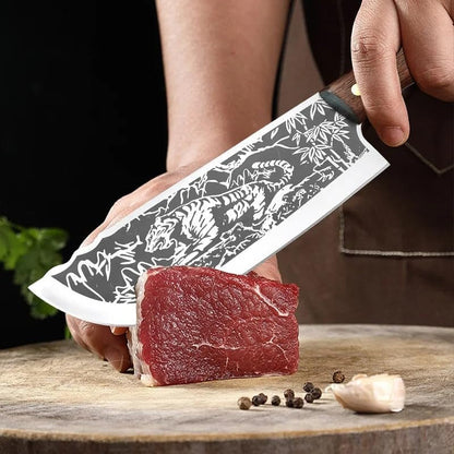 Meat Cleaver, 8 Inch Forged Kitchen Butcher Knife Stainless Steel Boning Peeling Cooking Knife Chef Slicing Cutter Fruit Knives7
