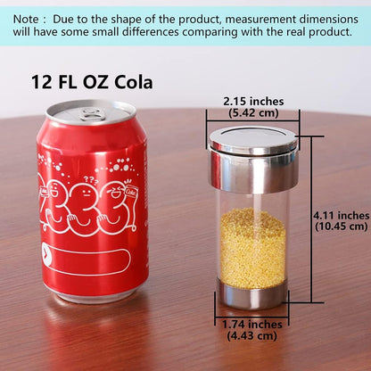 Newness Mesh Shaker or Salt Shaker, Stainless Steel Salt Dispenser, Clear Acrylic Seasoning Fine Mesh Shaker with Rotating Cover, 3.7 Ounces (110 Milliliter)2