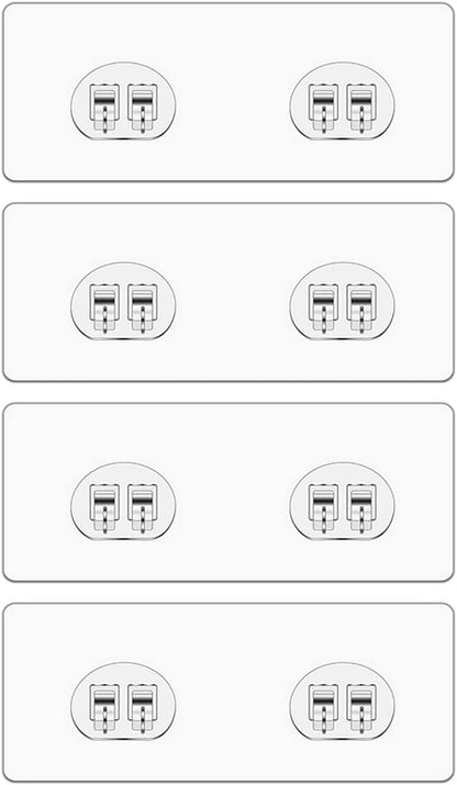 4-Pack Shower Caddy Adhesive Replacement, Strong Transparent Adhesive Hooks,Waterproof Shower Strips,No Drilling,For Soap Holder, Bathroom Storage Shelves and Kitchen Racks1