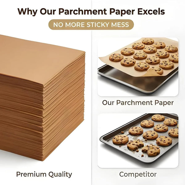 50Pcs Baking Paper Sheets Non-Stick Pre-Cut Parchment for Kitchen Ovens | Pre-Cut Silicone Parchment Paper Sheets Cover Oven Trays Non-Stick for Home Bakers and Quick Weeknight Dinner Cooks.6