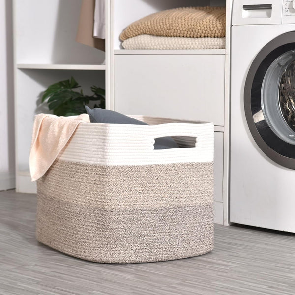 Extra Large Blanket Basket for Living Room Gradient Brown 25X16X167