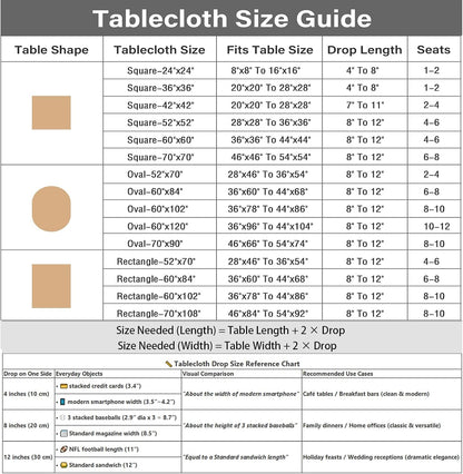Red Oval Tablecloth 60 X 84 Inch, Washable Christmas Table Cloth7