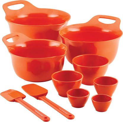Pantryware Mixing Bowl Measuring Cup and Utensil Set, 10 Piece, Orange1