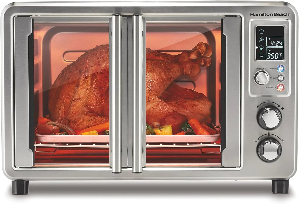 6-in-1-xl-digital-air-fryer-toaster-oven-combo-easy-access-french-doors-bake-broil-toast-pizza-reheat-functions-0-9-cu-ft-capacity-stainless-steel-31191j