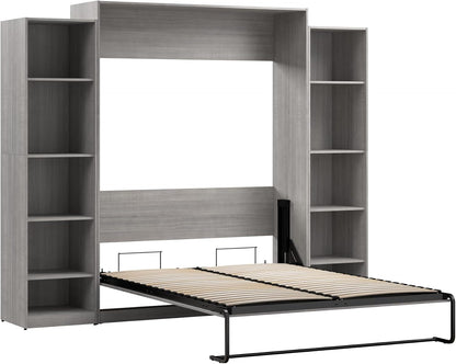 Queen Murphy Bed & Closet Organizer, Platinum Gray, Claremont, 105W11
