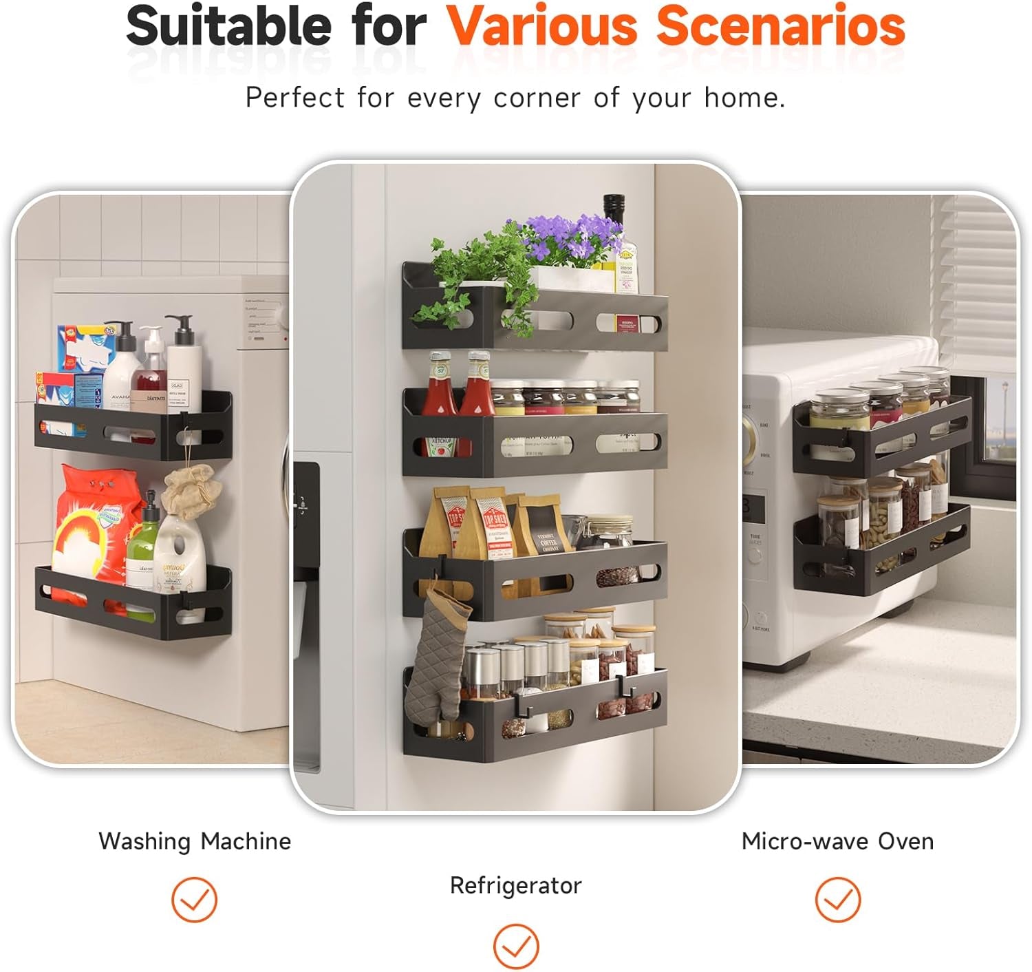 4-pack-magnetic-spice-rack-for-refrigerator-with-hooks-black