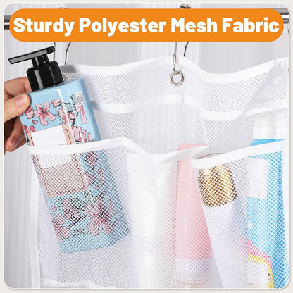 2 Pack Mesh Hanging Shower Caddy, 7-Pocket Bathroom Organizer5