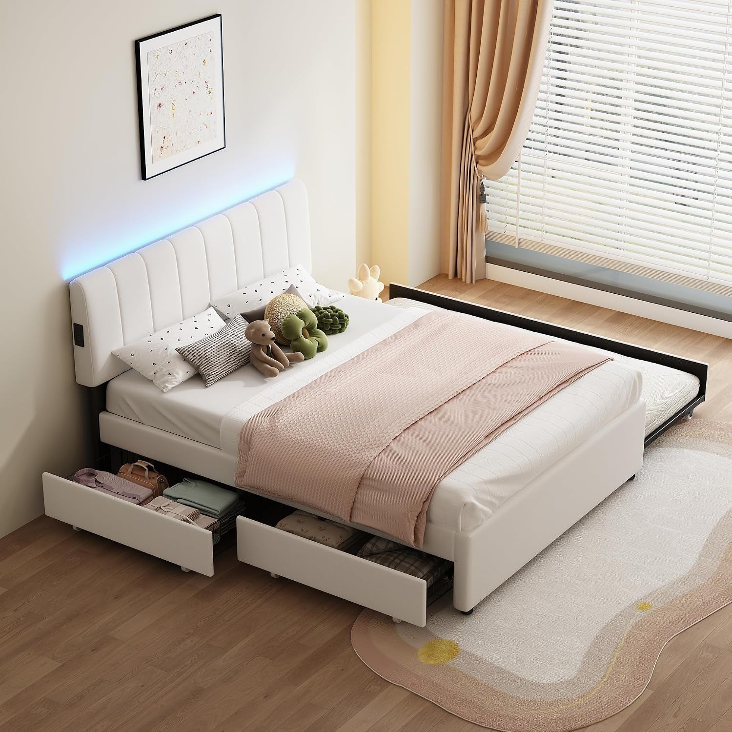 queen-size-upholstered-platform-bed-w-trundle-bed-2storage-drawers