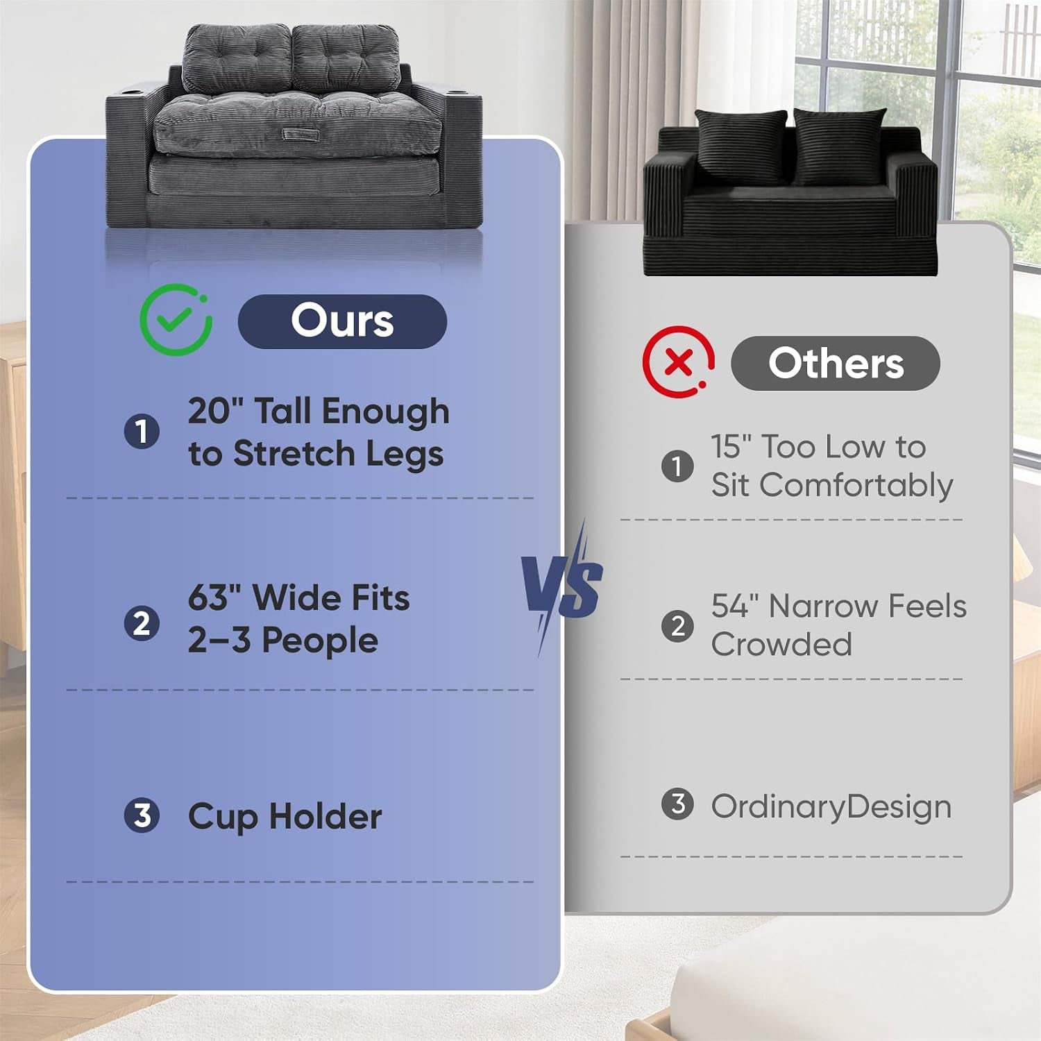 63-loveseat-sleeper-sofa-bed-boneless-convertible-corduroy-pull-out-couch-with-cup-holders-and-2-pillows-space-saving-sofa-bed-for-small-spaces-living-room-bedroom-grey