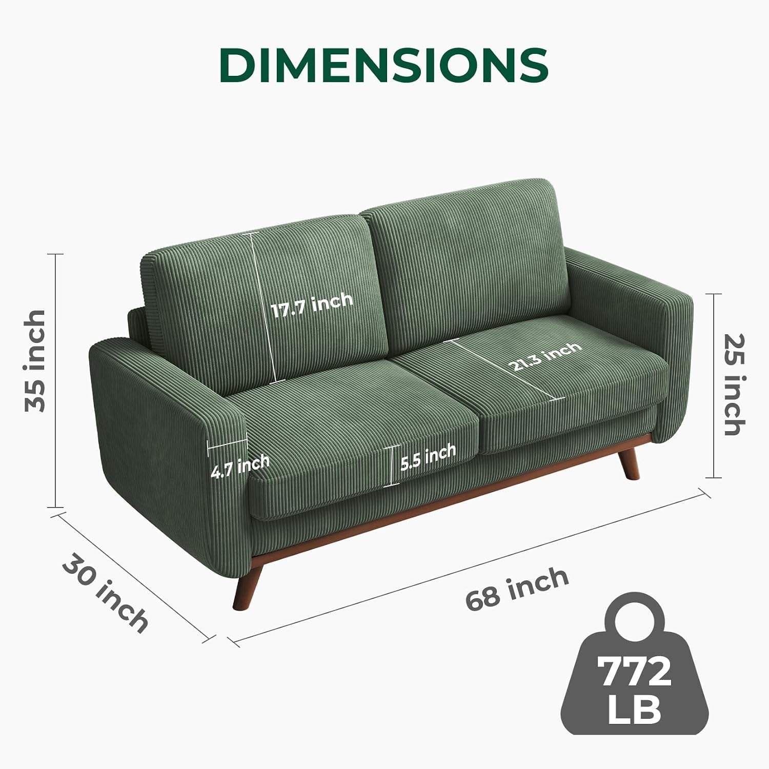 68-comfy-green-corduroy-loveseat-sofa-2-seater-deep-seat-couch-with-spring-cushion-solid-wood-frame-for-living-room-bedroom-office