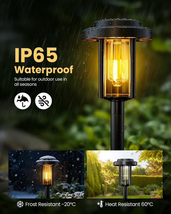 Solar Pathway Lights, 8 Pack Solar Light Outdoor IP65 Waterproof6