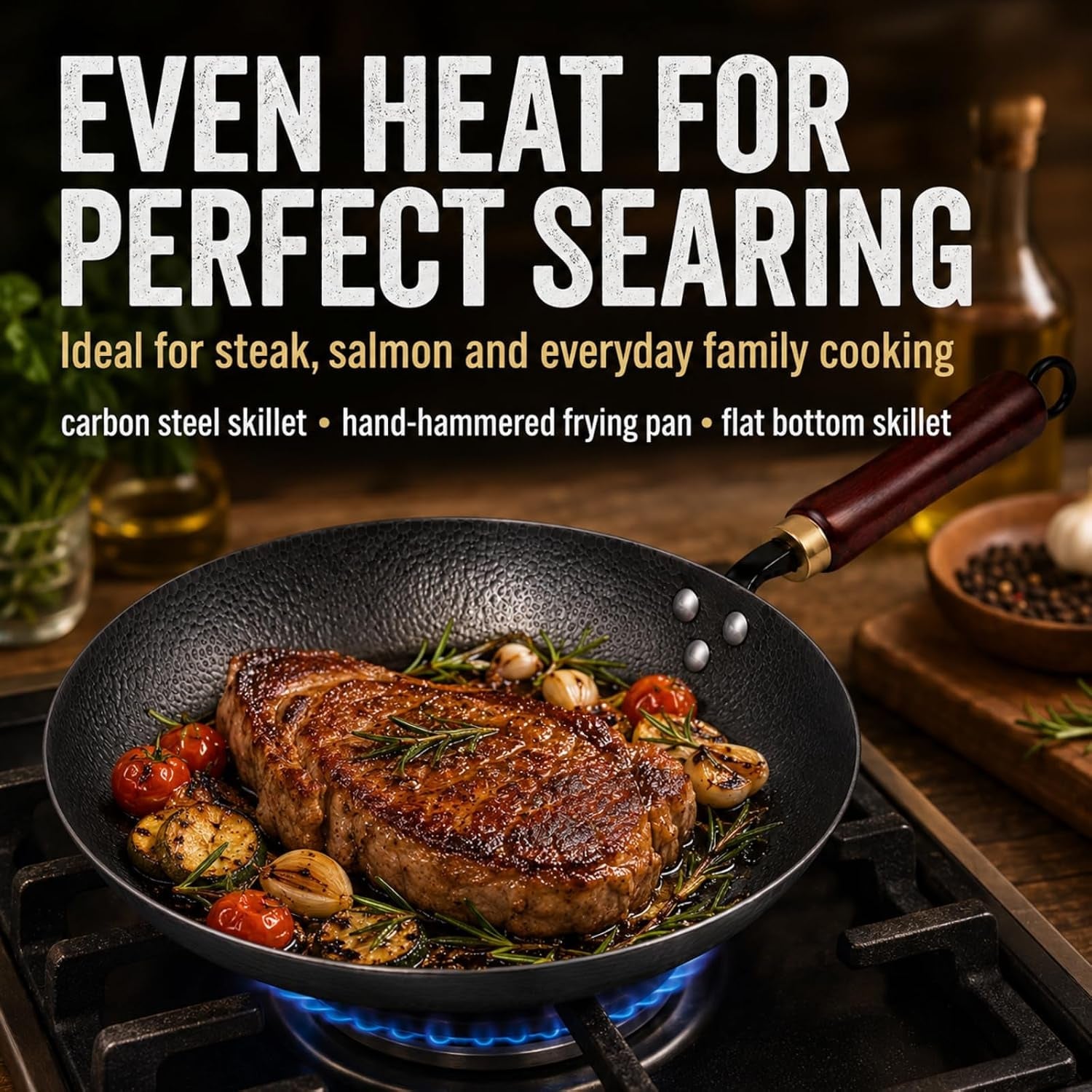 10-5-hand-hammered-carbon-steel-skillet-for-searing-uncoated-surface-removable-handle-for-oven-use-smoother-food-release-with-seasoning-and-compatibility-with-all-stovetops
