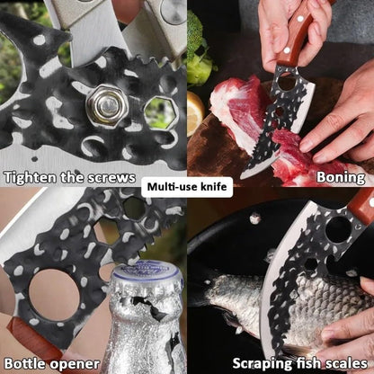 Meat Cleaver, Handmade Forged Boning Knives Stainless Steel Kitchen Knife Fruit Knife Meat Cleaver Butcher Knife Barbecue Cooking Knives4
