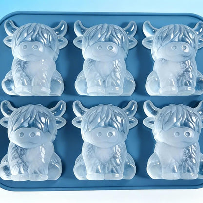 3D Highland Cow Silicone Ice Mold, Food Grade Creative Ice Cube Tray for Whiskey, Home Party & Cocktails,1 PCS3