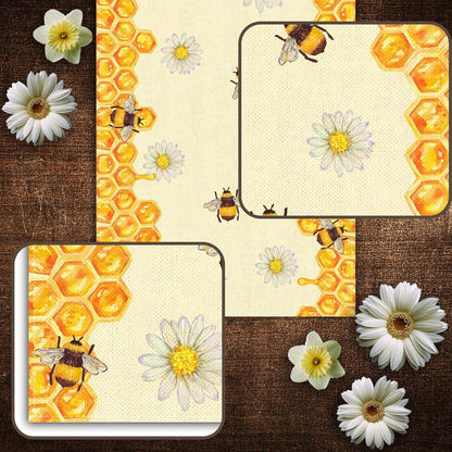 Linen Bee Daisy Table Runner Rustic Home Farmhouse Table Cover Boy Girl Bithday Party Indoor Outdoor Decoration Home Kitchen Dining Room Decor (13" X 72")4