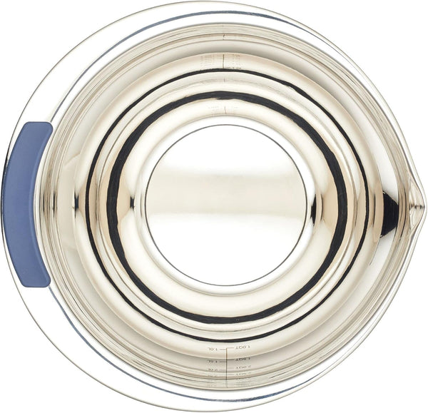 Curry Kitchenware Pantryware Stainless Steel Nesting Mixing Bowls, 3-Piece Set, Silver with Color Accent Handles9