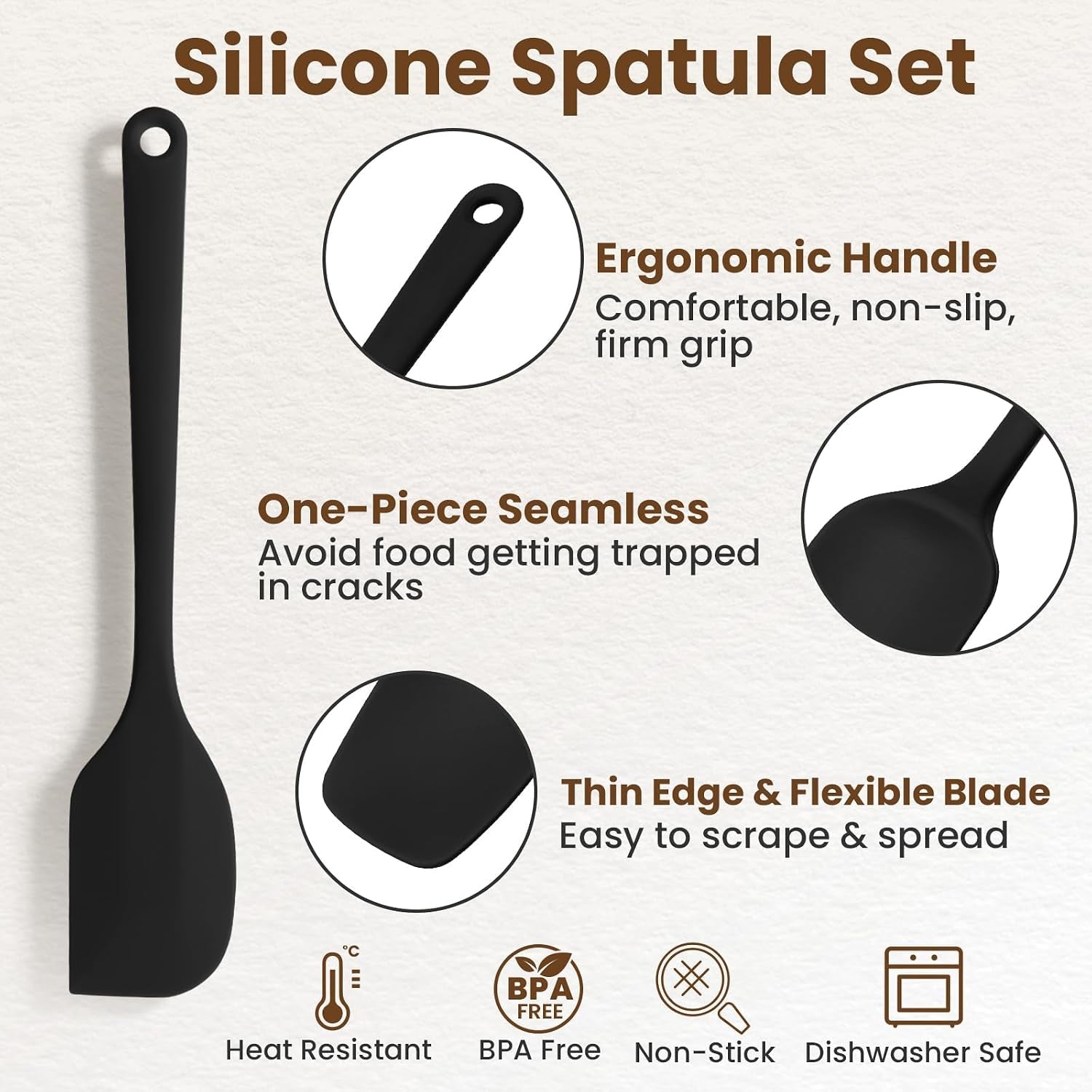 silicone-spatula-set-9-piece-bpa-free-food-grade-heat-resistant-spatulas-for-cooking-baking-seamless-one-piece-design-non-stick-safe-dishwasher-safe-withstands-104-f-to-600-f-black