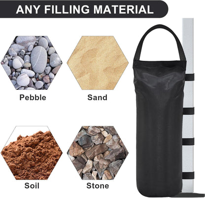 USA 125LBS 4-Pack Universal Canopy Weights, Secure Wind Protection to Prevent Tipping, Easy Wrap-Around Installation Heavy Duty Sandbags (Without Sand), Fits All Instant Shelter Legs,Black5