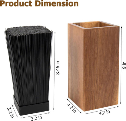 Universal Knife Block without Knives, Acacia Wood Knife Holder Organizer with Removable Insert, Large Knife Storage Block for Kitchen Countertop, Fits Chef Santoku Bread Steak Knives6