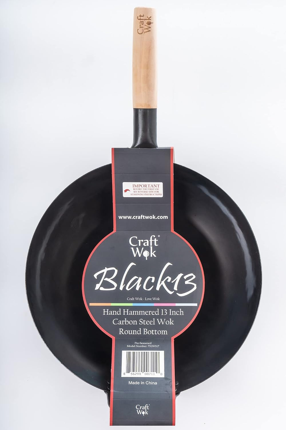 black13-pre-seasoned-hand-hammered-carbon-steel-pow-wok-with-wooden-and-steel-helper-handle-13-inch-round-bottom