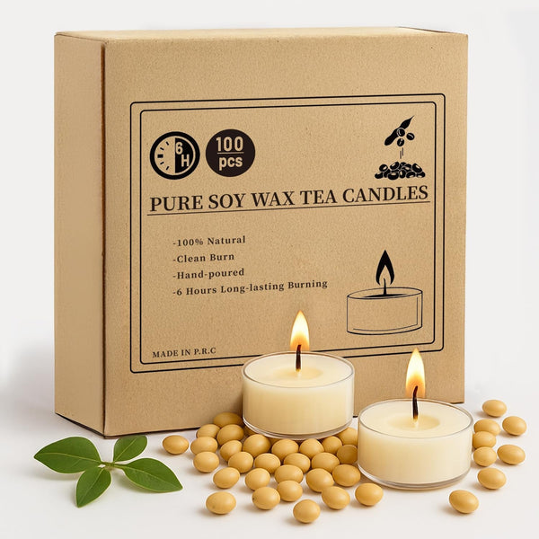 Tea Lights Candles Unscented 6 Hour, Soy Tealights Candles 100 Pack1
