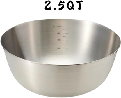 Stainless Steel Mixing Bowls Set for Kitchen, Dishwasher Safe Nesting Bowls for Cooking, Baking, Meal Prepping, 3Pcs 2.5Qt,Stackable2