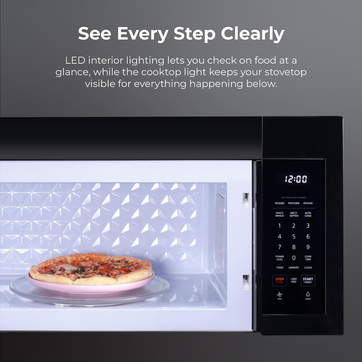 over-the-range-microwave-1-7-cu-ft-capacity-black-1000-watts-300-cfm-vent-fan-12-4-glass-cooking-tray-preset-cooking-controls-child-lock-led-lighting
