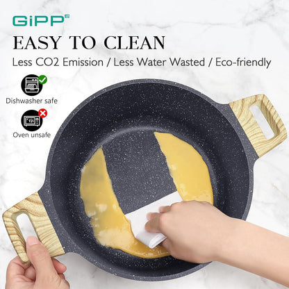Ceramic Pots and Pans Set Non Stick - 22Pcs Nonstick Cookware Set, Non-Toxic Healthy Kitchen Cooking Set W/Frying Pans Set, Dishwasher Safe, PFAS PTFE PFOA PFOS Free, Dark Gray4