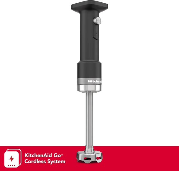 Kitchenaid Go Cordless Hand Blender, Battery Sold Separately, KHBRV00 | Cordless, 7" Blending Arm, Variable Speed Trigger Switch, 3-Cup Bpa-Free Jar, Battery Sold Separately, Black Matte2