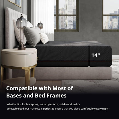 EGOHOME 14 Inch Queen Size Memory Foam Hybrid Mattress5