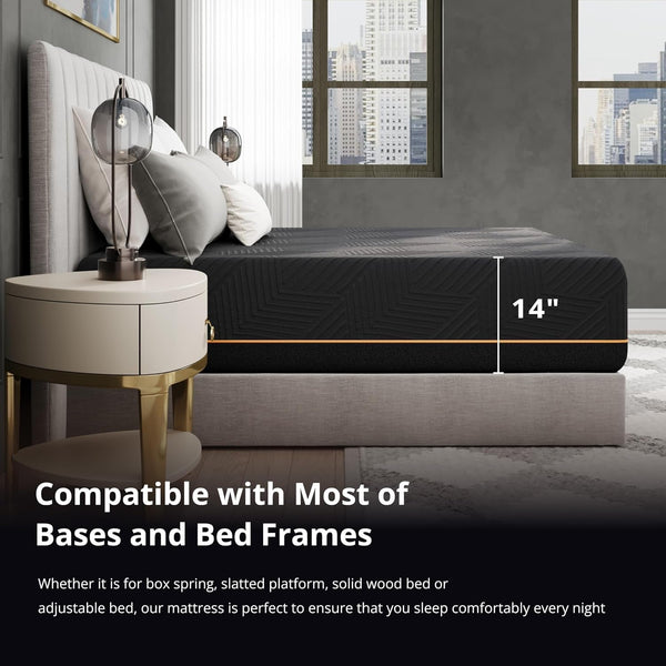 EGOHOME 14 Inch Queen Size Memory Foam Hybrid Mattress5