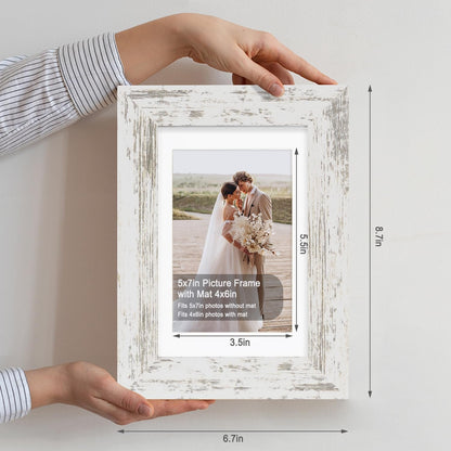 5X7 Picture Frame Set of 4, Made of Real Glass and Multicolour Wooden Frame, 5 by 7 Photo for Wall or Tabletop - Display Picture 4X6 with Mat or 5X7 without Mat2