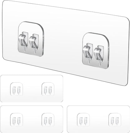 4 Pack Shower Caddy Adhesive Replacement, Strong Adhesive Sticker Hooks for Corner Shower Caddy Bathroom Shelf Basket Soap Dish Hanging Hooks Kitchen Accessories No Drilling1