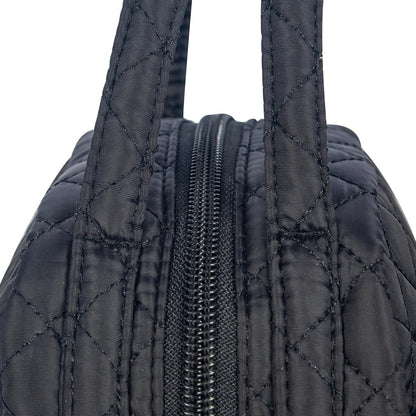 Machine Washable Women Quilted Fabric Insulated Reusable Cooler Lunch Bag Tote Adult Thermal Lunch Box Storage Bag for Ｗork (Black)9