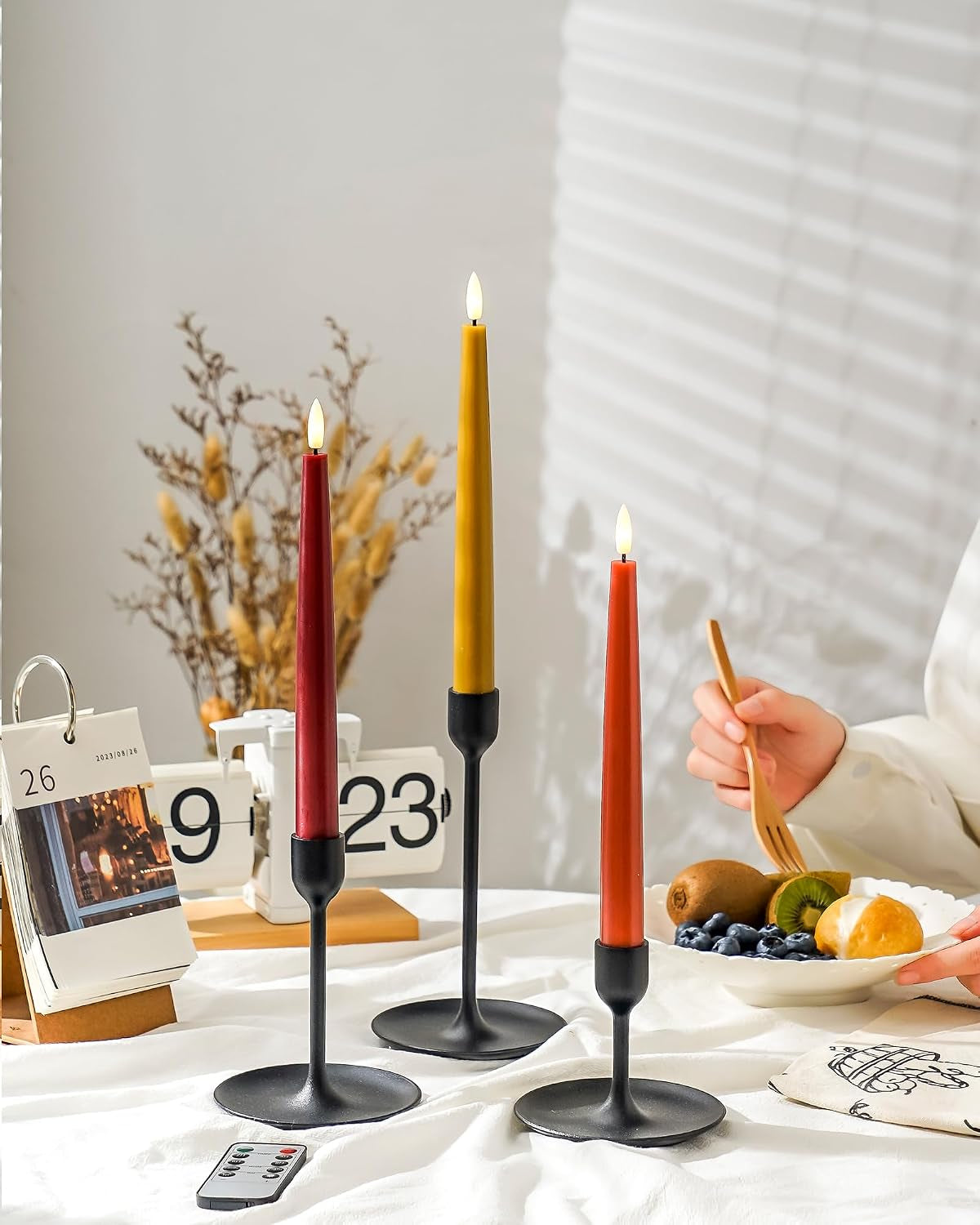 fall-flameless-taper-candles-with-remote-and-timer-9-65-inch-real-wax-led-candlesticks-battery-operated-thanksgiving-candles-with-3d-flickering-flame-bordeaux-terra-cotta-caramel-6-pack